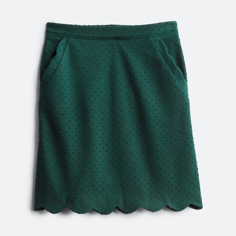 Skies Are Blue Emerald Green Textured A-Line Skirt